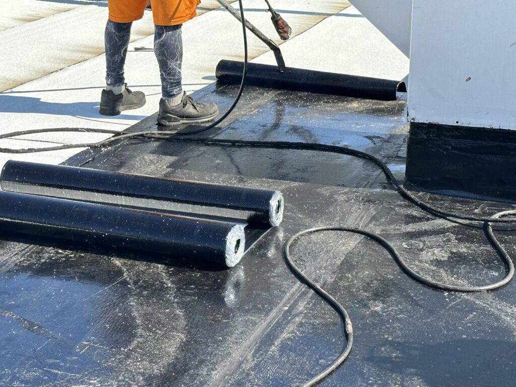 construction site - membrane on the roof